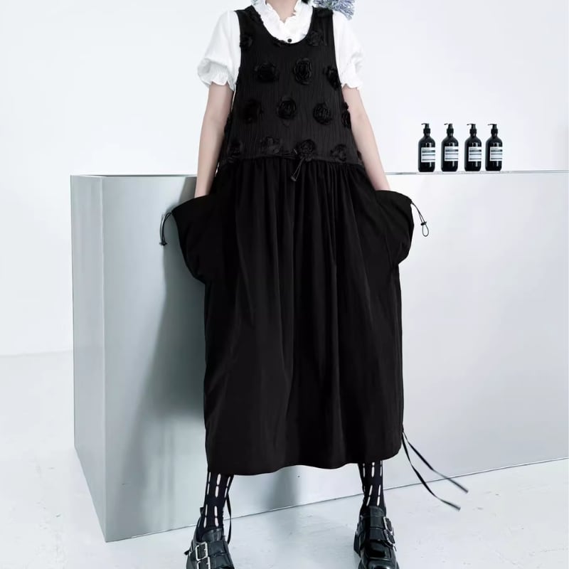 3D Floral Motif Dress  KRE2312