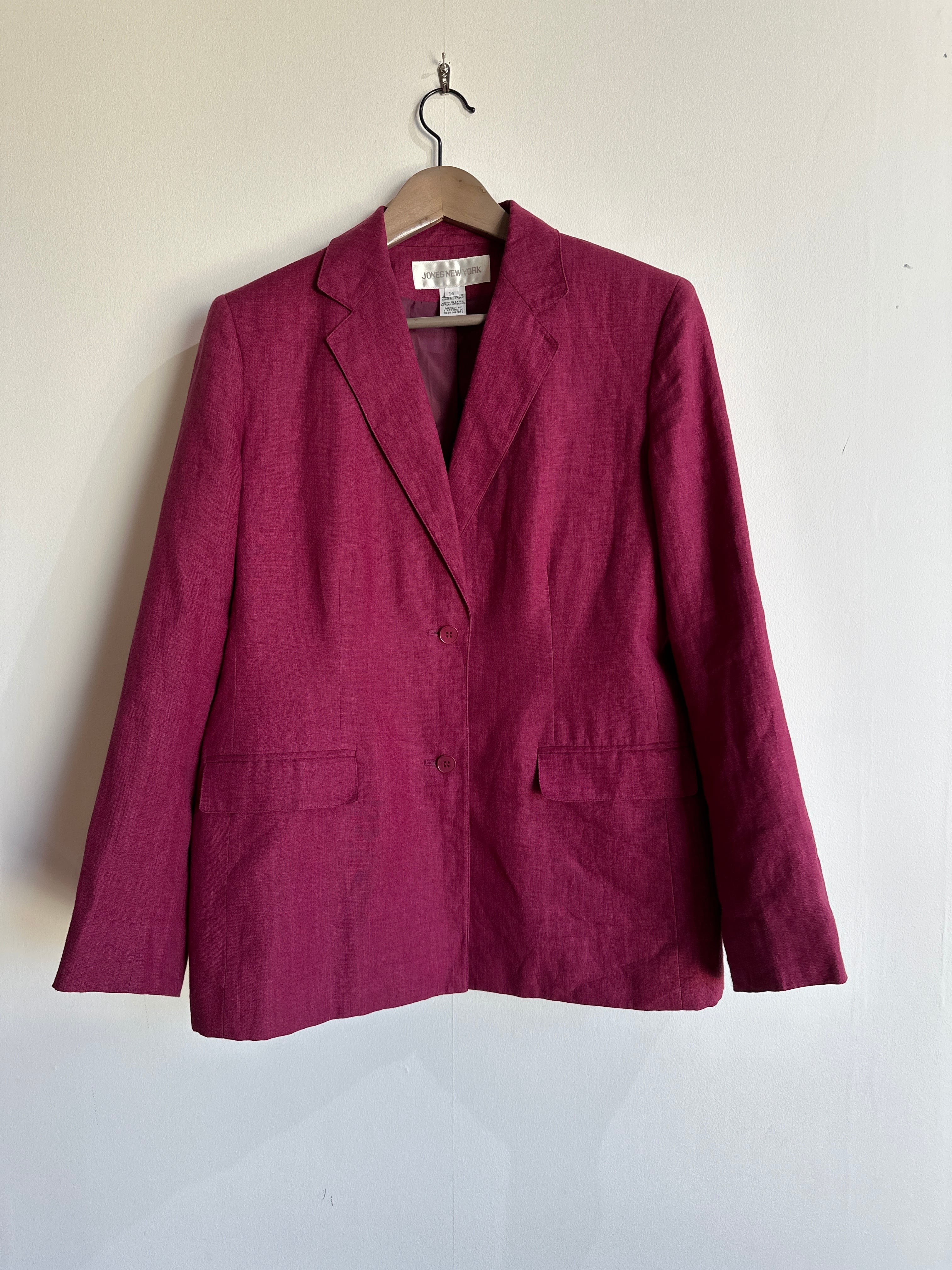 Vintage ボルドーリネンブレザーセットアップ | nur vintage apartment