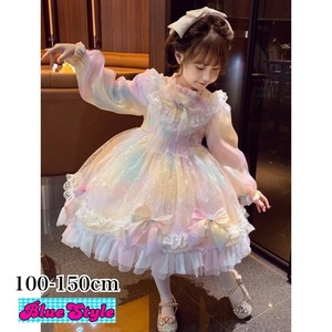 キッズドレス プリンセス ミディアムドレス 発表会 ロリータ ふりふり 子供ドレス 結婚式 シンプル お誕生日会