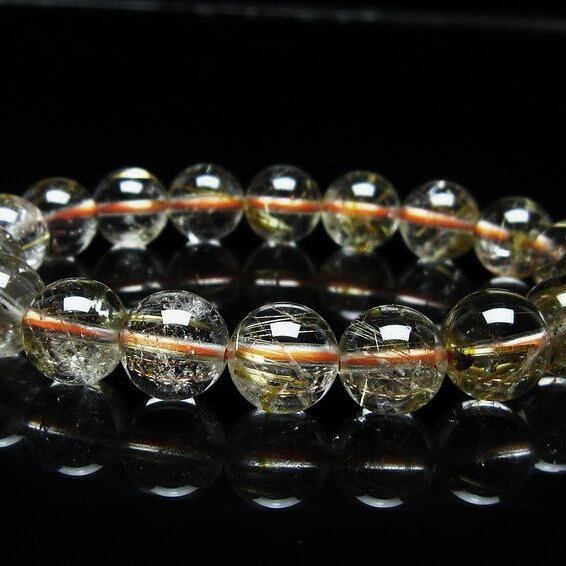 ルチルクォーツ ブレスレット 11mm タイチンルチル ブレスレット メール便可 [M便 1/10] 111-49163