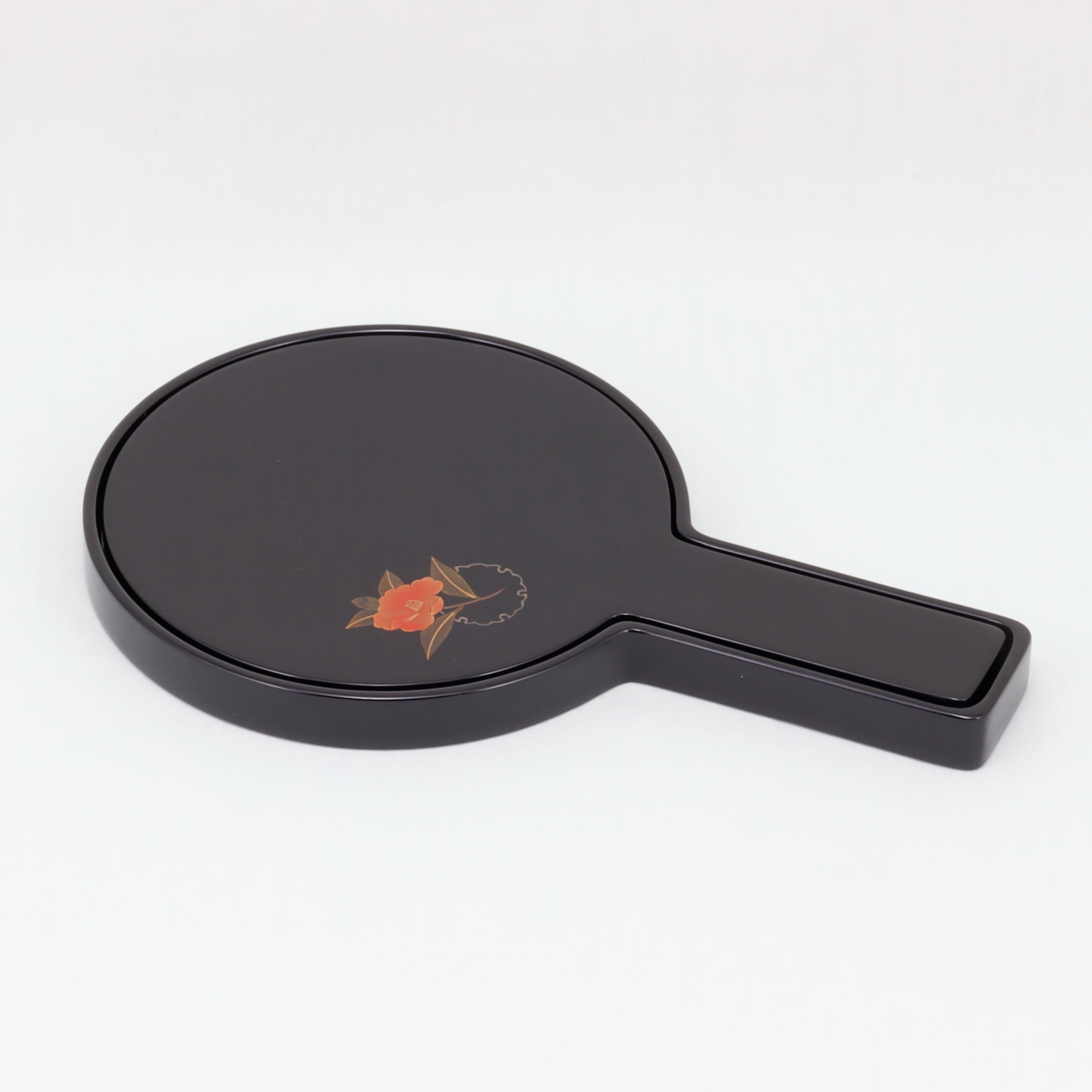 260 輪島塗 合わせ鏡／黒塗／雪の輪椿蒔絵 | 輪島塗 加藤漆器店 公式