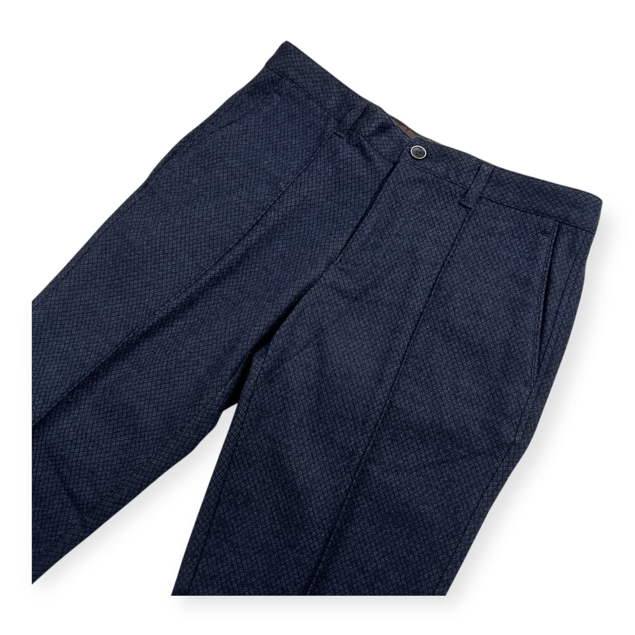 G-stage ジーステージ ダイヤ総柄 センタークリース スラックスパンツ ボトムス サイズ 46 /メンズ/ネイビー/ジェノ