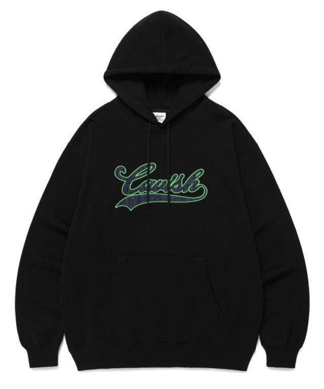 [CAVISH] APPLIQUE STADIUM LOGO HOODIE BLACK(CV2ESUM405A)
