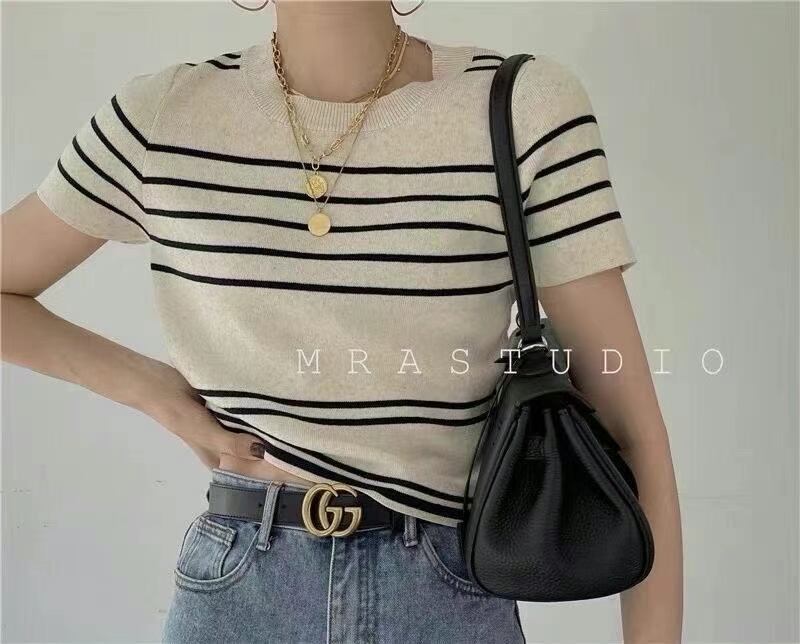 半袖ボーダーニット　AJ111-3026