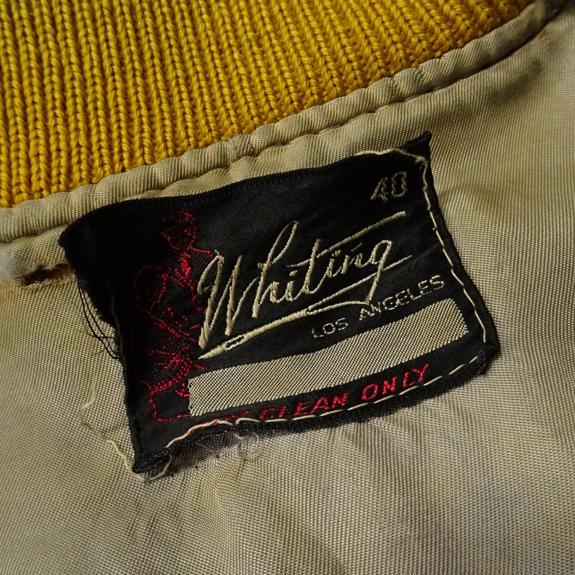 60s- USA製 Whiting ホワイティング スタジャン メルトン 袖レザー