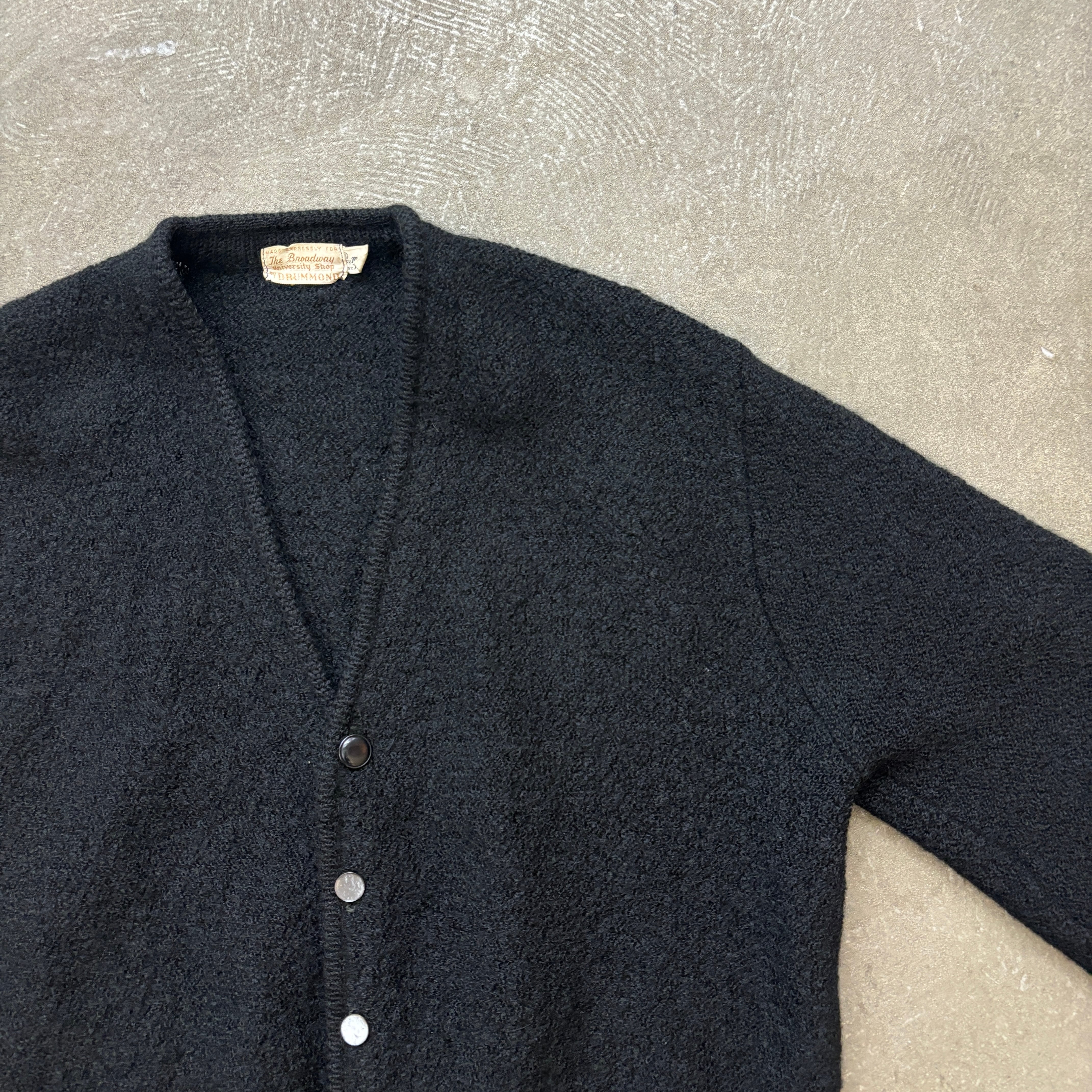 60s DRUMMOND Black Mohair Cardigan 60年代 モヘアカーディガン 黒 
