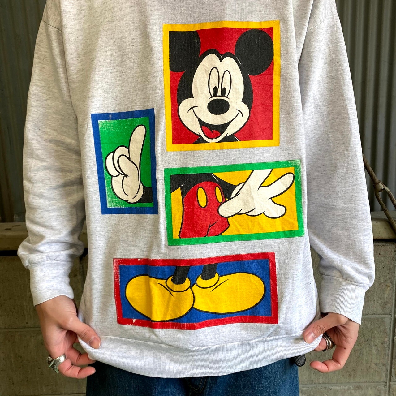 90年代 ディズニー ミッキーマウス ハイネック プリントスウェット 