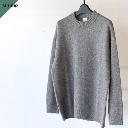 onde Washable Cashmere Knit Crew （Gray mix）
