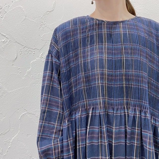 maison de soil ミニピンタックチェックワンピース