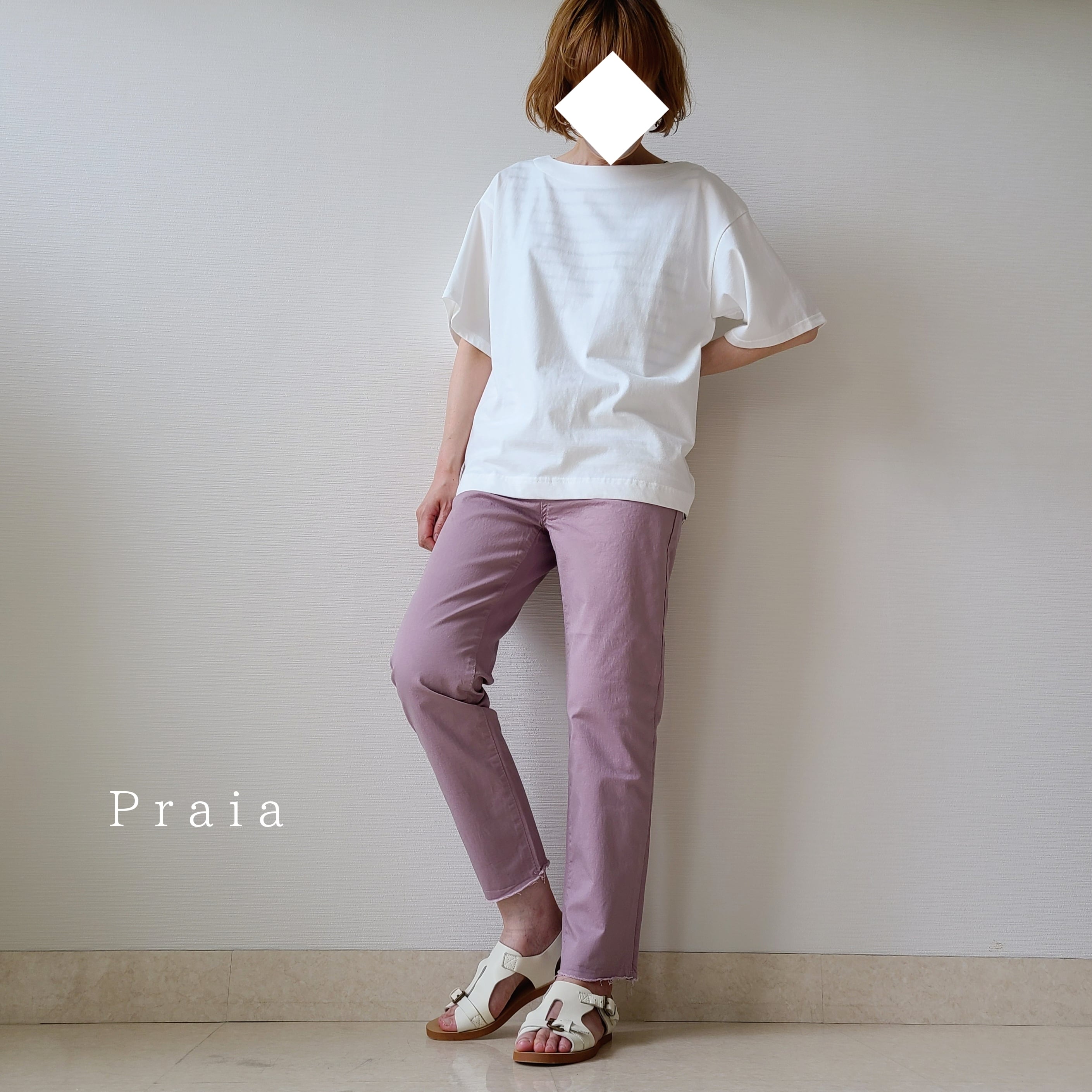 【Praia】カーブシルエット ストレッチパンツ(7011C)