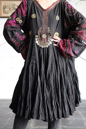 20s Afghan black dress