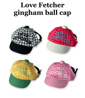 即納【Freddie Tale】Love Fetcher gingham ball cap(pink)Lサイズ
