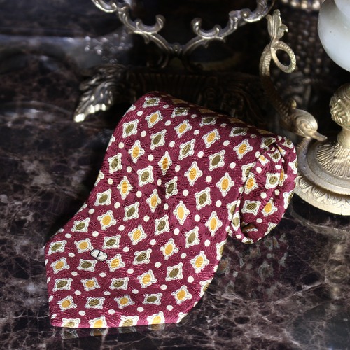 RETRO VINTAGE VALENTINO GARAVANI PATTERNED DESIGN SILK TIE/レトロ古着ヴァレンチノガラバーニ柄デザインシルクネクタイ