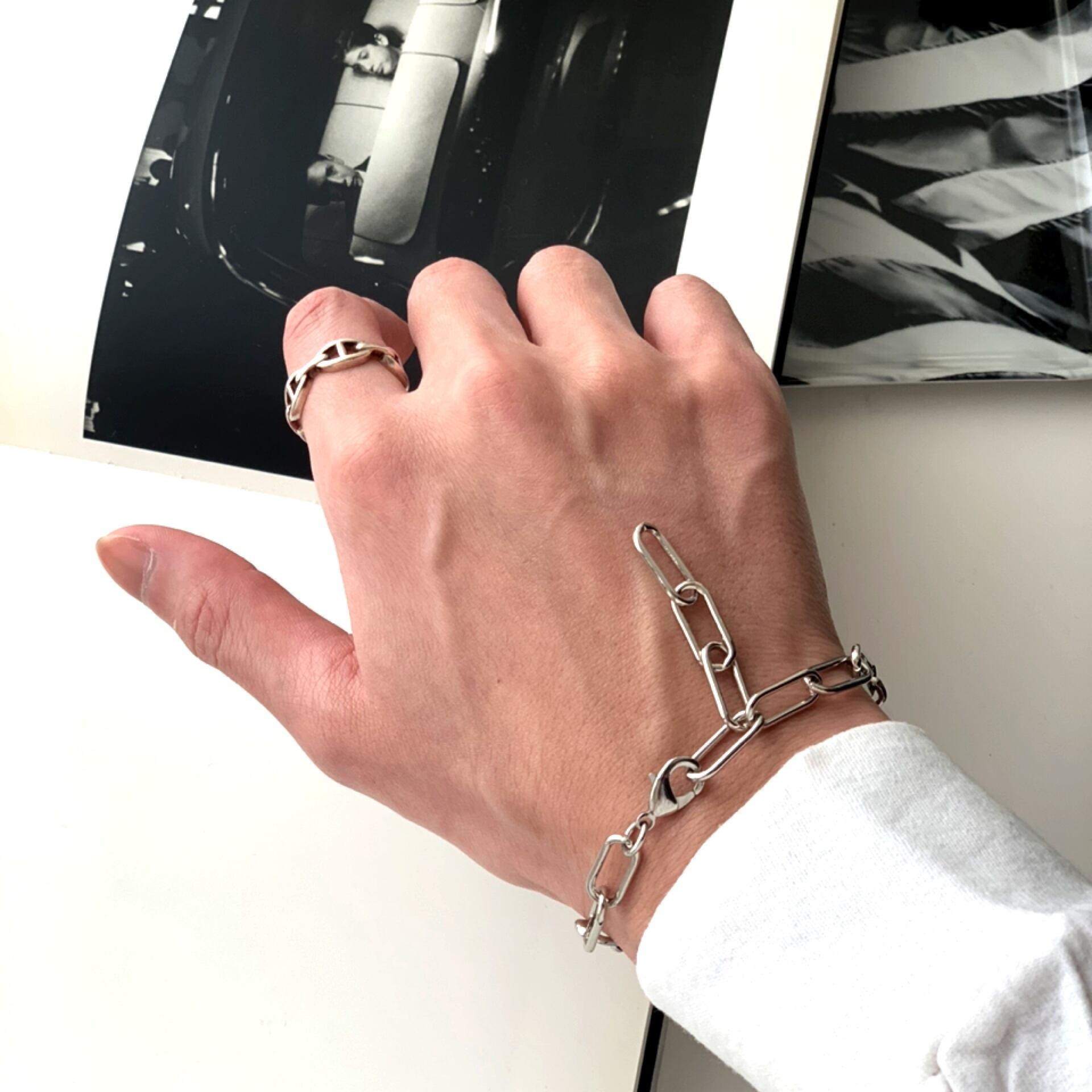 Clip Chain Bracelet 【SILVER】 | Akto