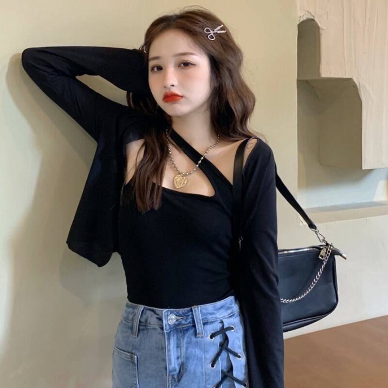 ノースリーブトップス スプリングブラックカーディガン ロング 春物 1号婦人82225509230