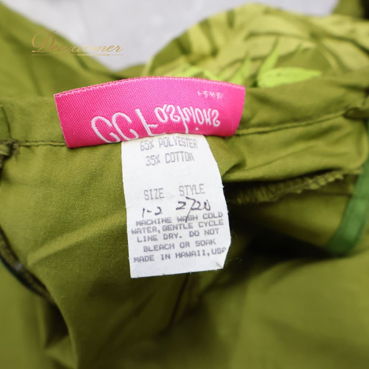 フラダンス 衣装 CC Fashions CCファッション ワンピース ドレス グリーン系 カーキ系 ラウアエ柄 緑 黒 フリル フラ ダンス ダンス衣装 イベント ステージ ハワイアン アロハ かわいい 華やか おしゃれ ブラック系