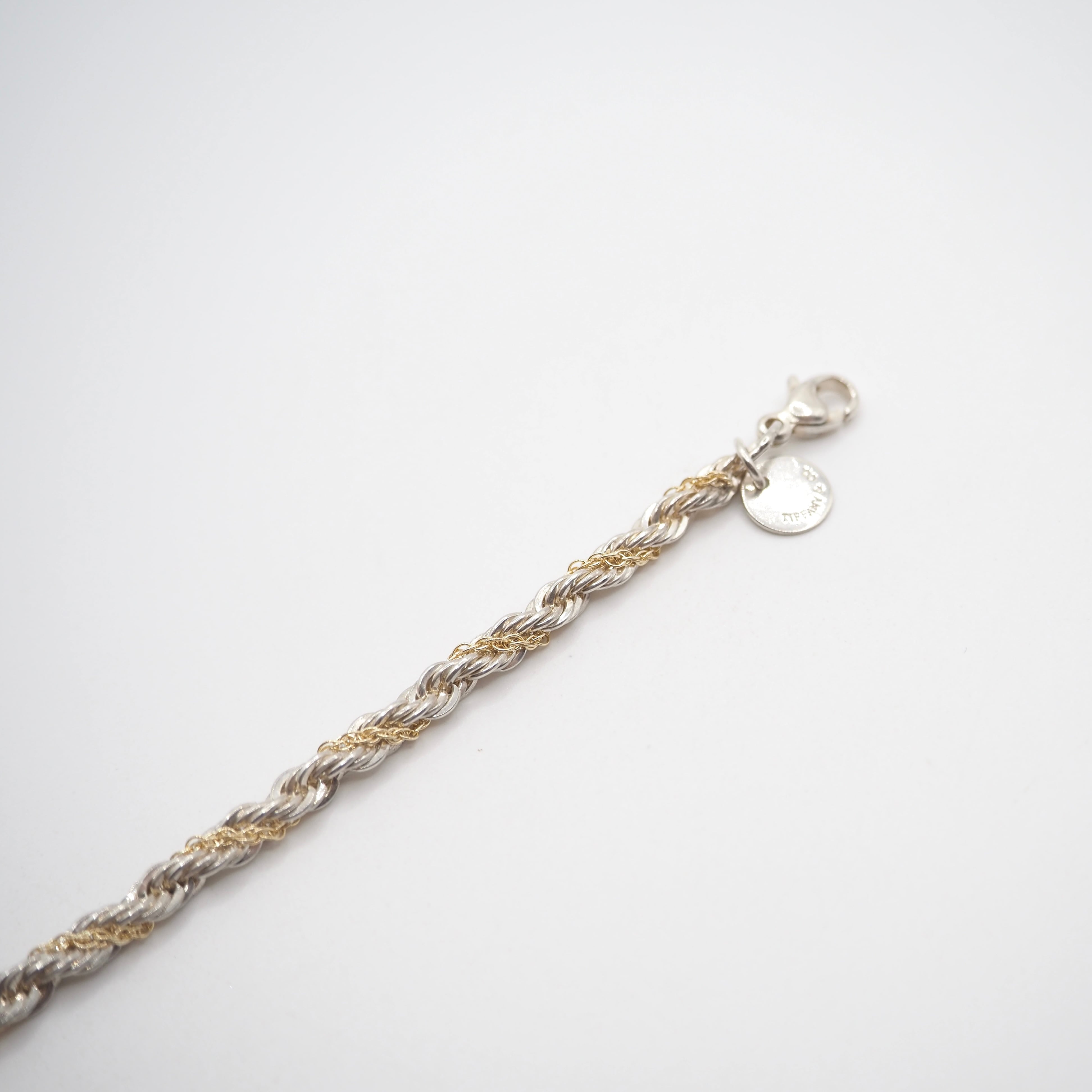 97 美品 ティファニー ネックレス ツイストロープ ゴールド 750 K18 Tiffany&Co. ツイストロープコンビネックレス シルバー925 K18