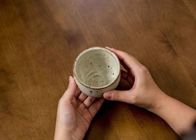 白マット釉 粉引き湯呑(フリーカップ・湯呑み)/くるり窯