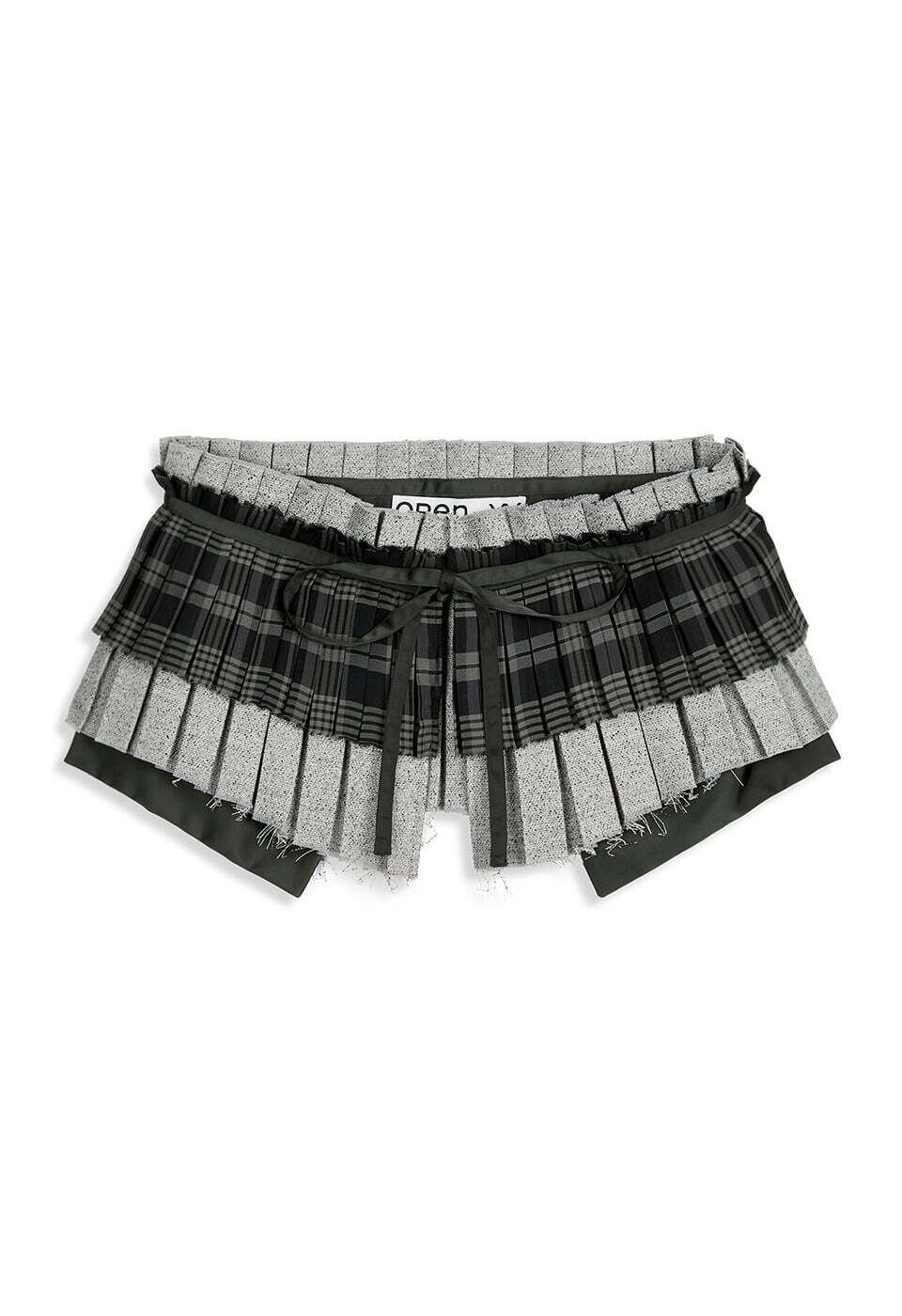 OPEN YY] PLEATS LAYERED POCKET BELT, KHAKI 正規品 韓国ブランド