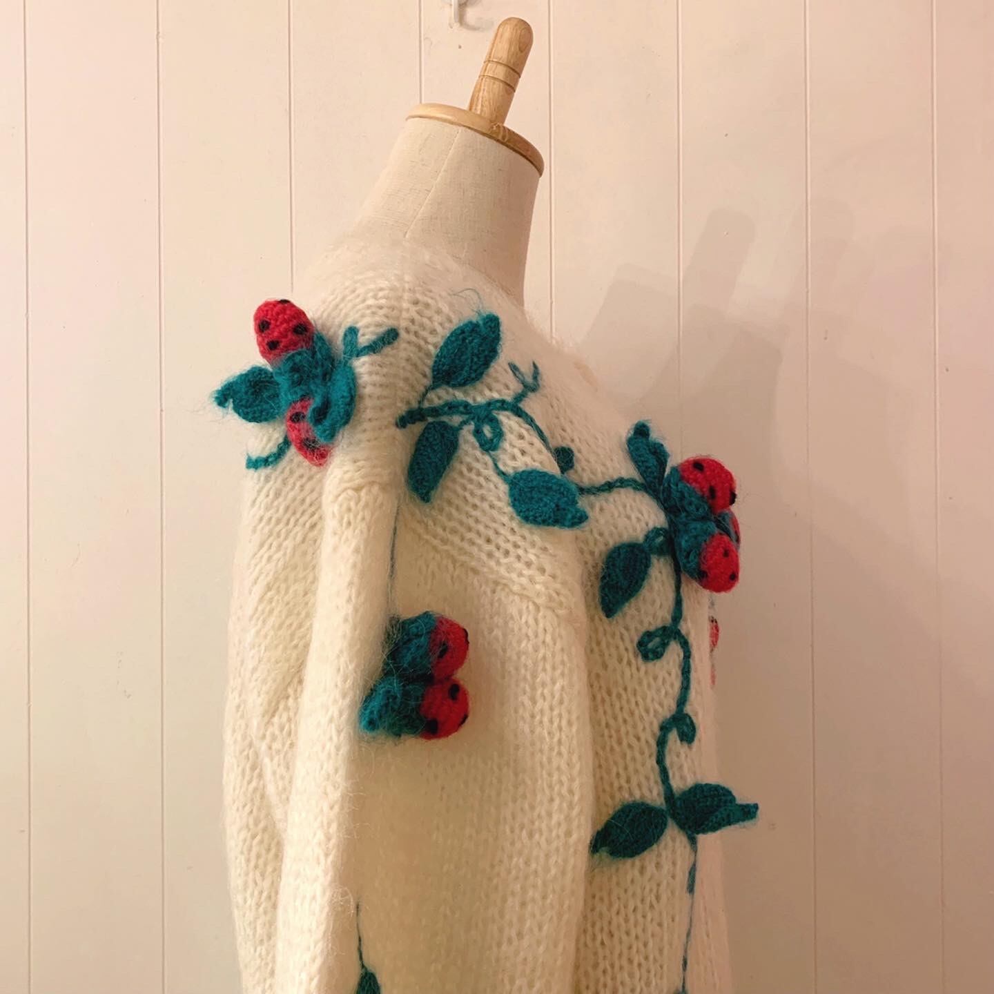 strawberry knit cardigan
