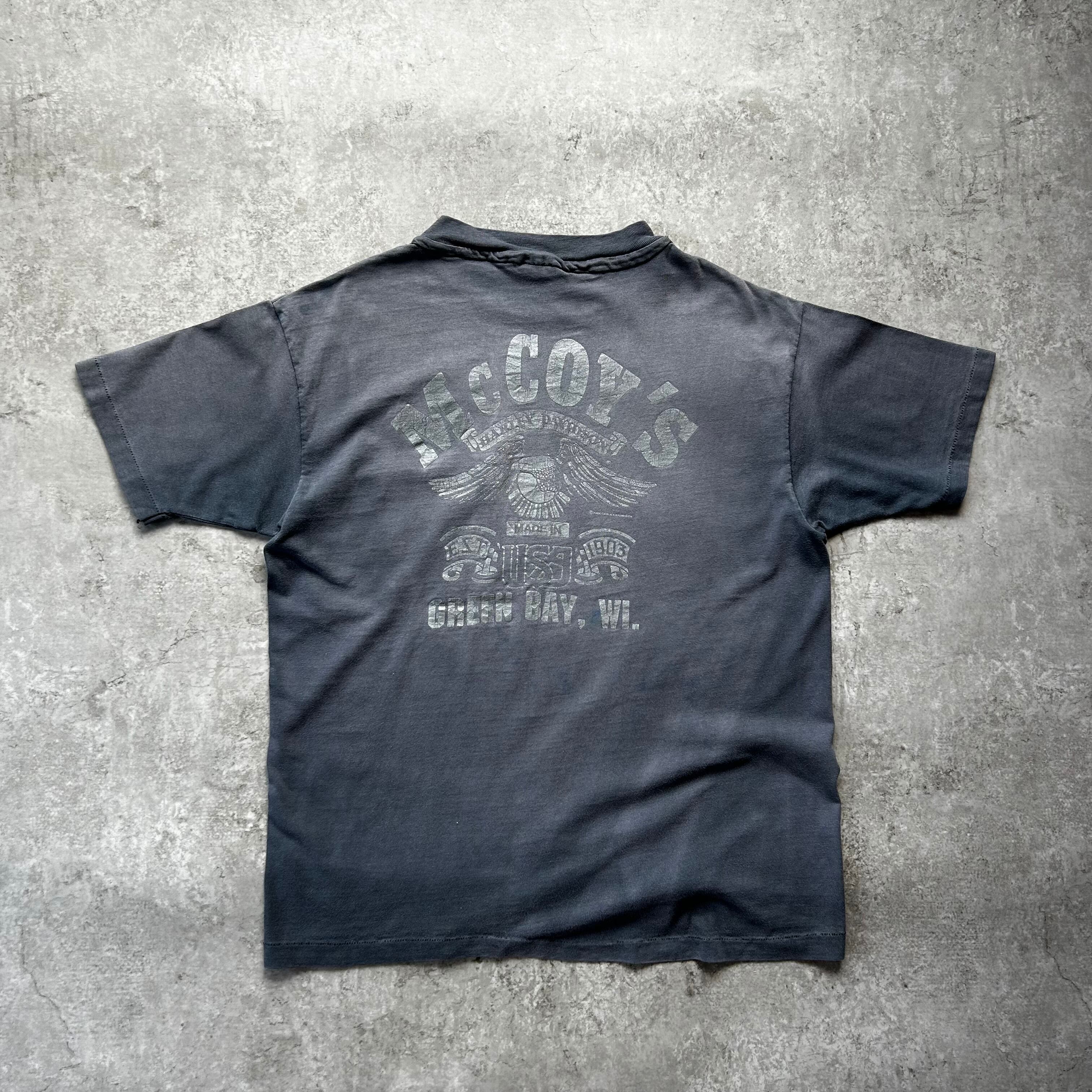80s ハーレーダビッドソン ポケtシャツ USA製 L フェードネイビー 80s ハーレーダビッドソン ポケtシャツ USA製 L フェードネイビー