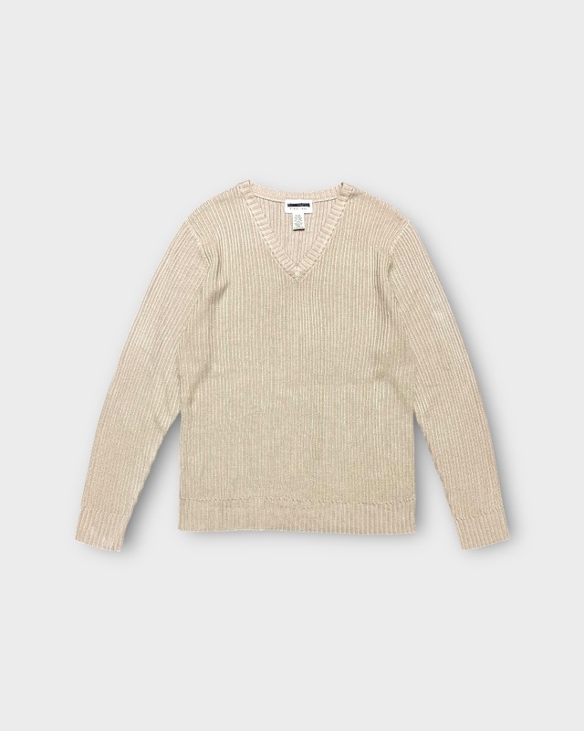 【Used】1990’s〜2000’s “Eddie Bauer” Ribbed Cotton V-Neck Knit