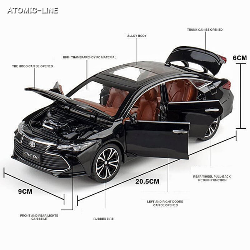 TOYOTA アバロン 1/24 ミニカー 全3色 ライト点灯 エンジンサウンド