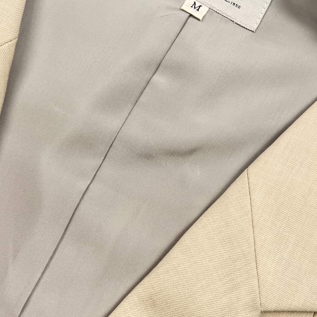 90s JUN MEN ジュンメン ベスト ジレ M/アイボリー ×グレー 系 メンズ ビンテージ