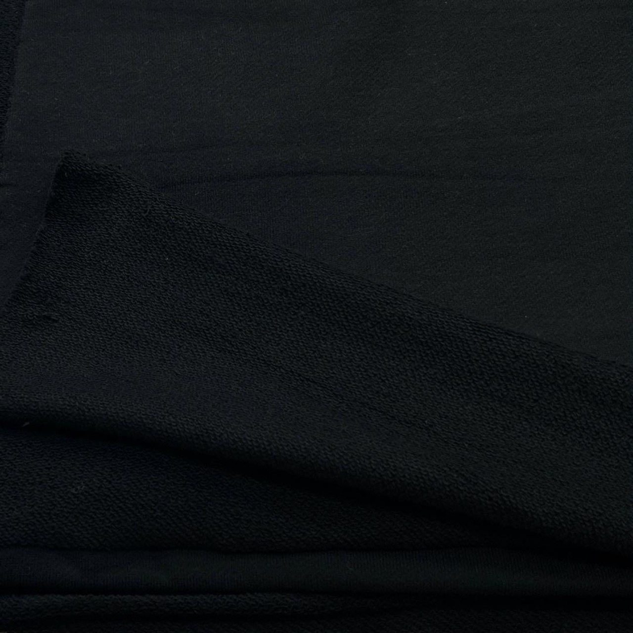 ★NY292◆2m◆綿100%裏毛ニット生地◆ブラック