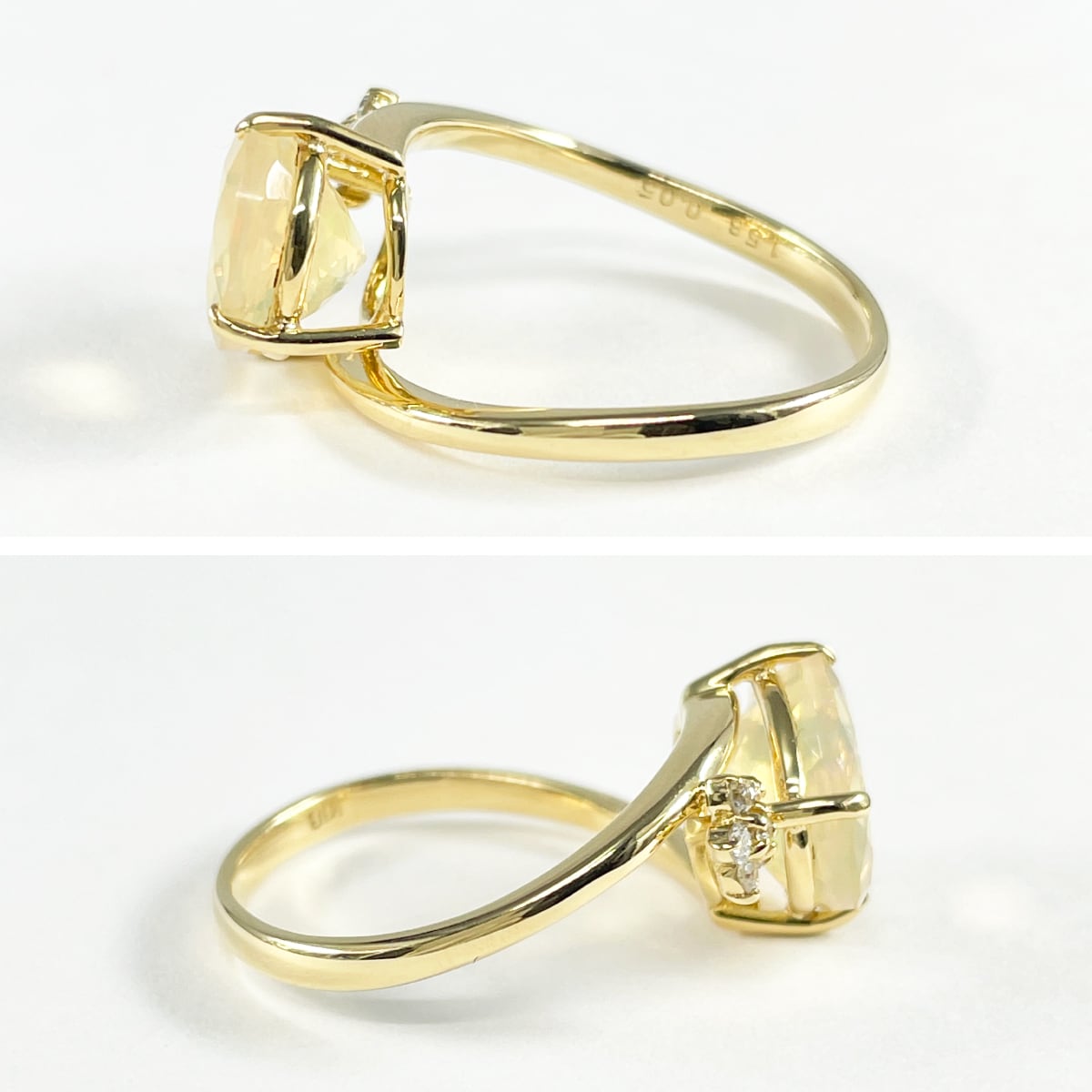 K18 天然オパール 1.58ct 天然ダイヤモンド 0.05ct リング | JEWELRY  