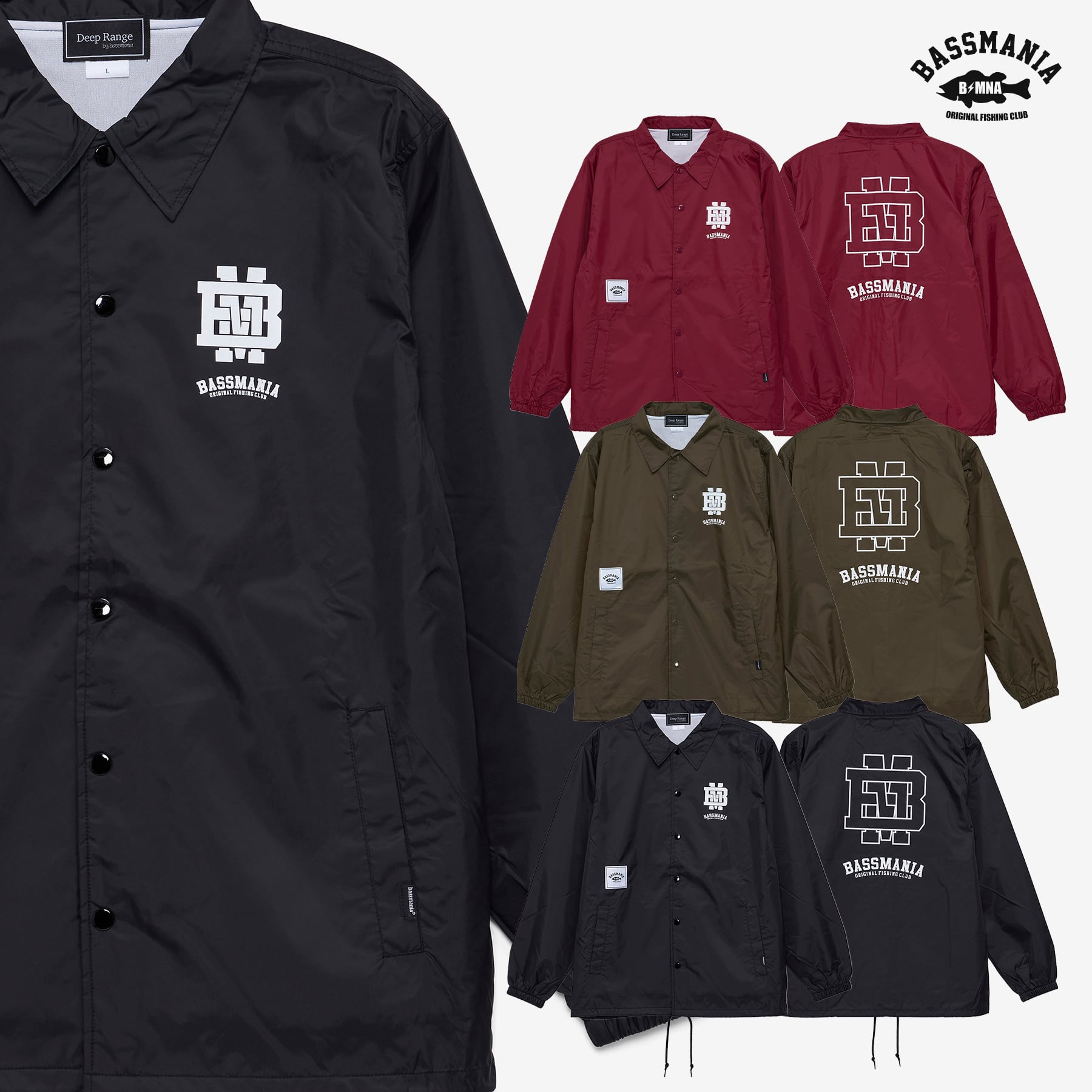 DeepRangebybassmania】 BM Logo Nylon Coach Jacket［BRN