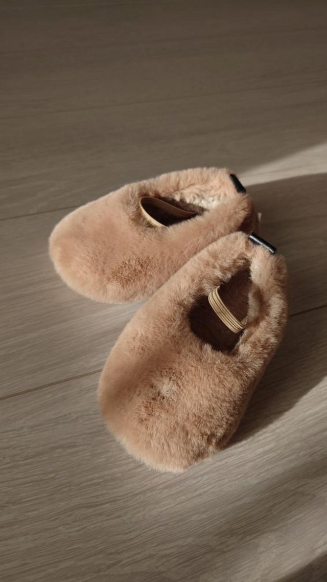 【予約】ラビットファーフラットシューズ