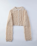 DU240523 mesh knit cardigan shirt【残り僅か】