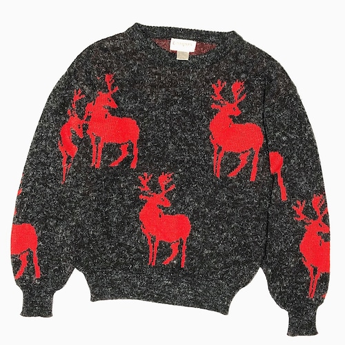 Vintage 80's【campus】"Deer" Knit Sweater