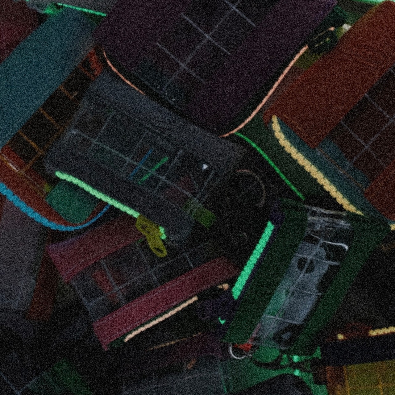 vibram micro case (black×gray) with white glowing zip