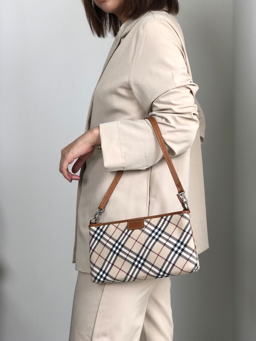 BURBERRY バーバリー ノバチェック ショルダーバッグ ベージュ PVC 2WAY vintage ヴィンテージ オールド 2zcrez