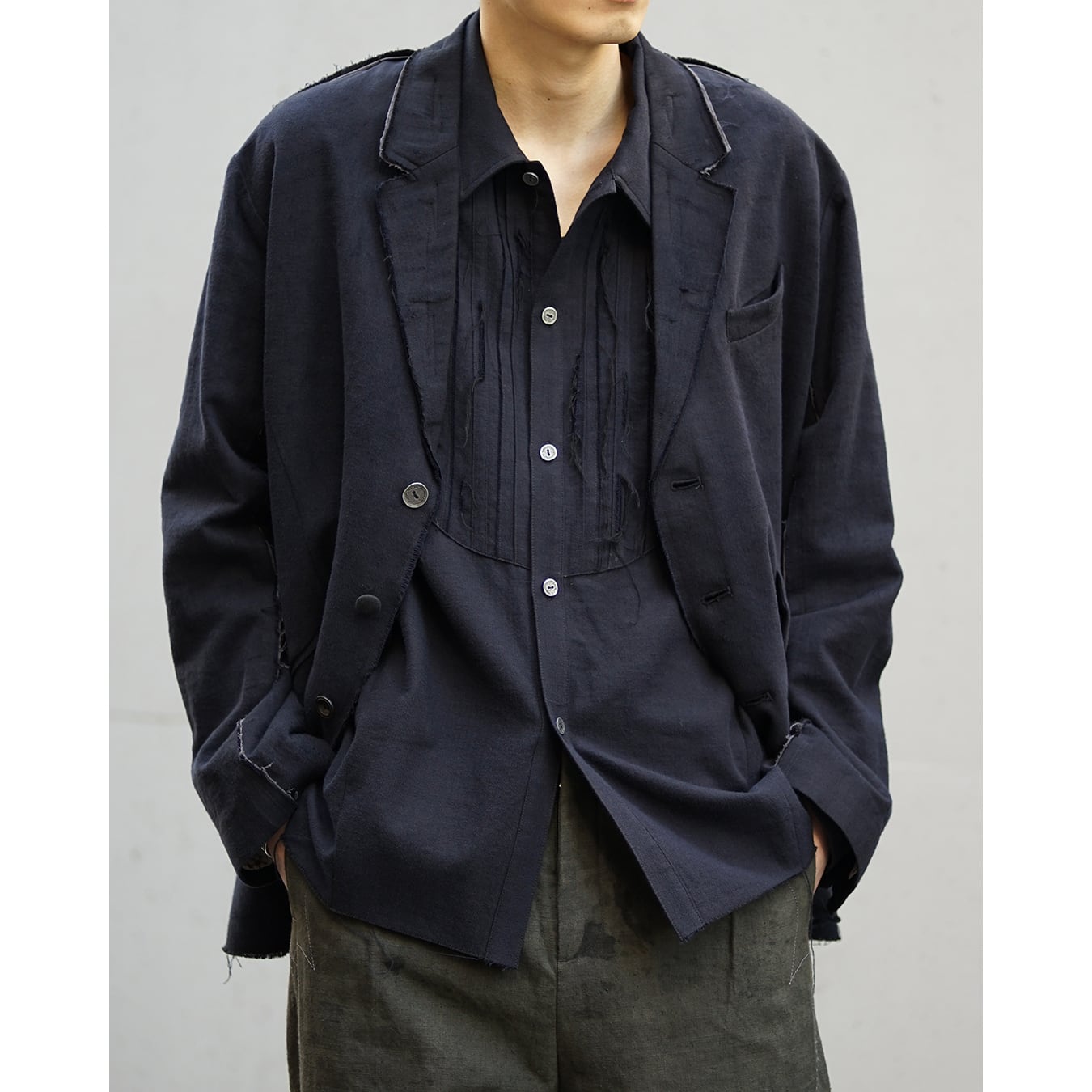 Professor.E ](プロフェッサーイー) 25FW-PE-FM-19 Frayed Blazer