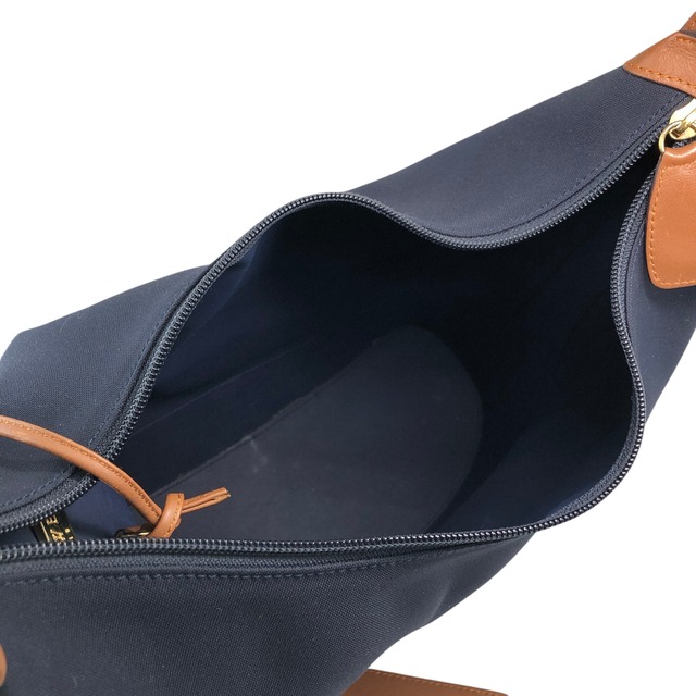 LOEWE ロエベ ショルダーバッグ ネイビー×ブラウン  アナグラム キャンバス×レザー ポーチ付き vintage ヴィンテージ オールド 2ru4te