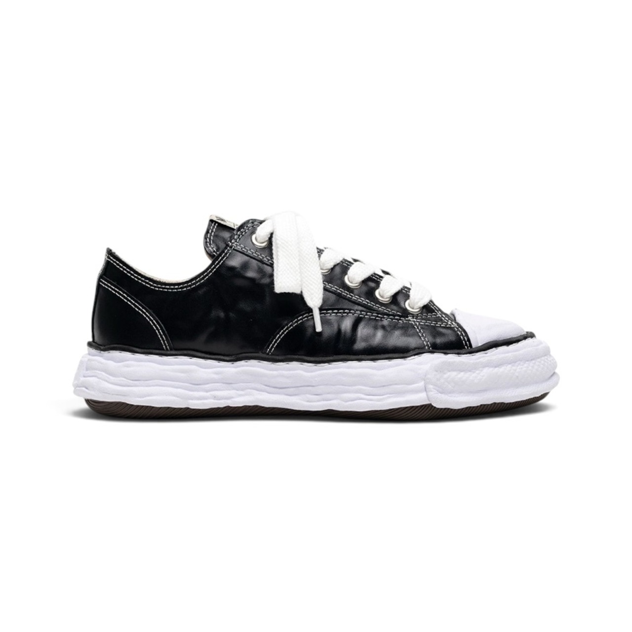 【Maison MIHARA YASUHIRO】PETERSON23 WRINKLED LEATHER LOW-TOP SNEAKERS - 1