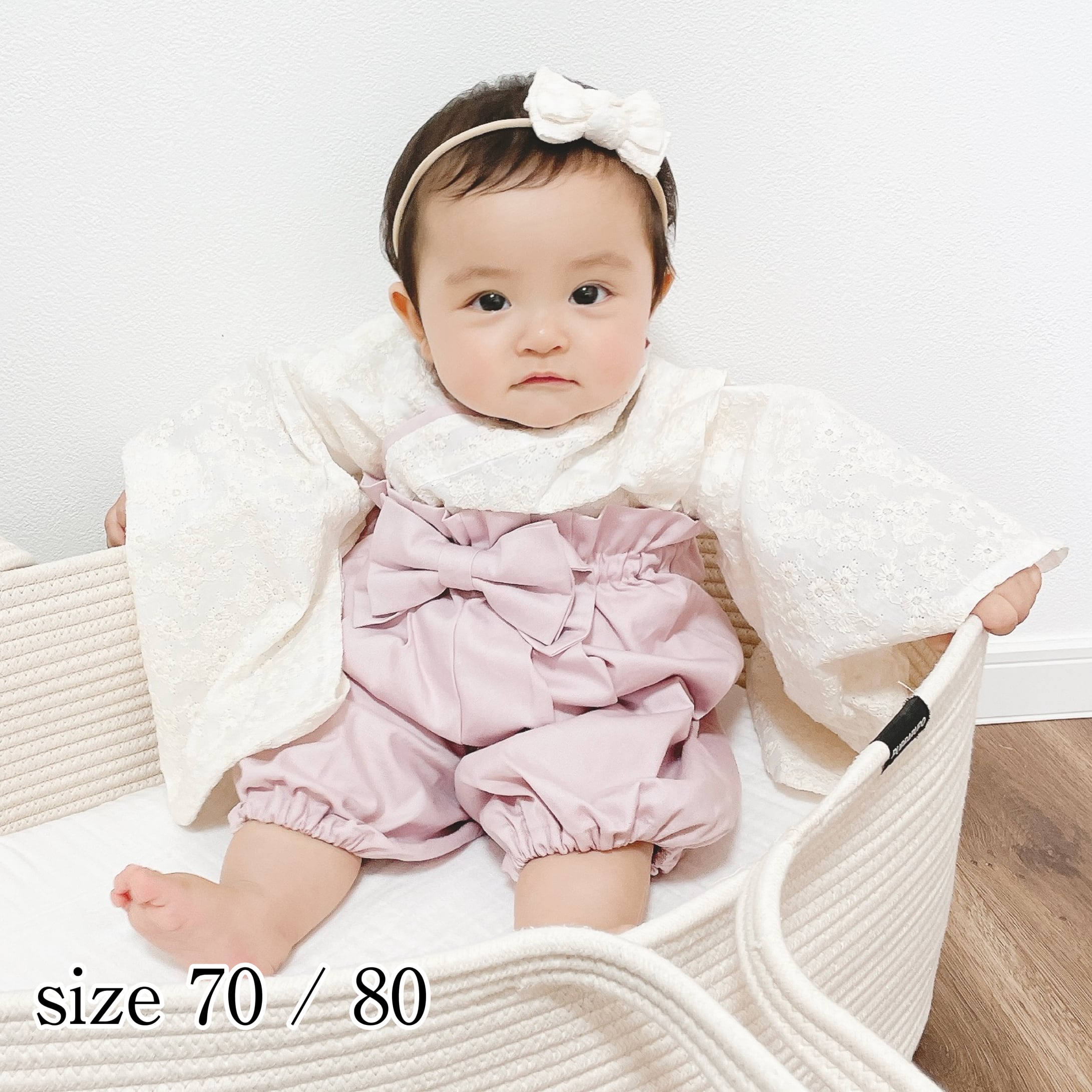 るる様専用ベビー袴 白地金麻の葉柄×オリーブグリーン ゴールド