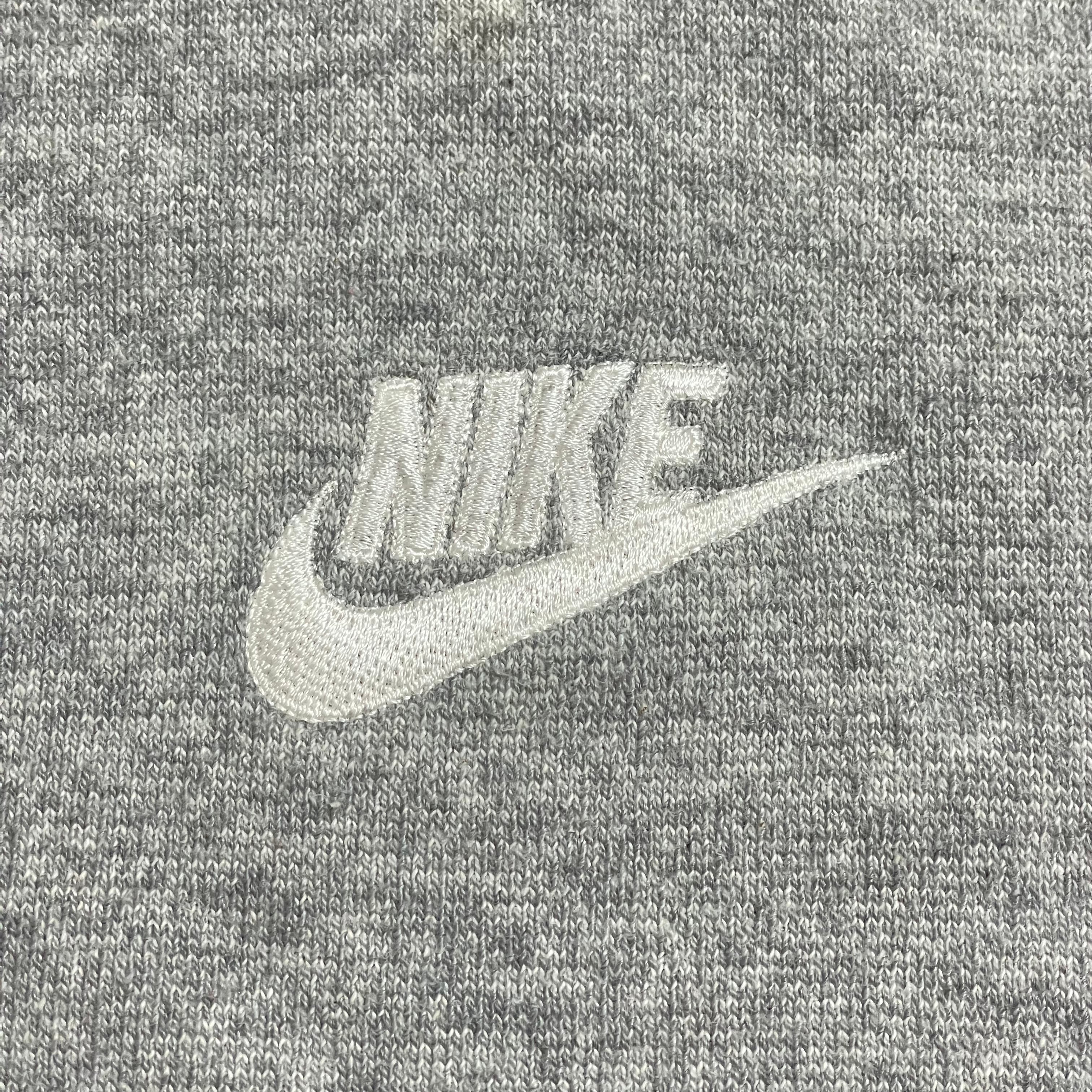 【大人気】90's NIKE ポロシャツ 刺繍ロゴ リブ グレー 銀タグ