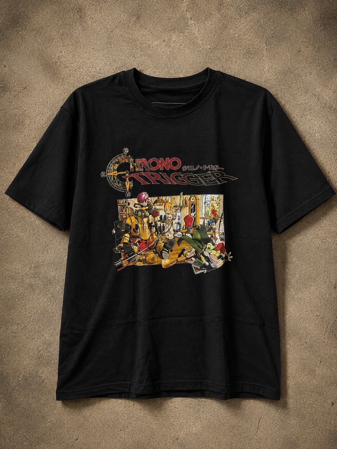 〆 クロノトリガー Tシャツ ブラック tee SFC スーファミ 鳥山明 MENS