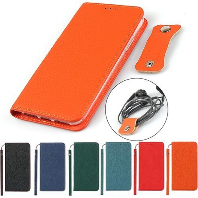 Eastwave iPhone SE 2022 第3世代 本革 ケース iPhoneSE 2020 第2世代 ケース 手帳型 真皮 iPhone7 iPhone8 通用 ケース 手帳型 ケース 財布型 カバー 本革 柔らかい 本皮 高質 スプラットホール付き スプラット同梱 - オレンジ 505