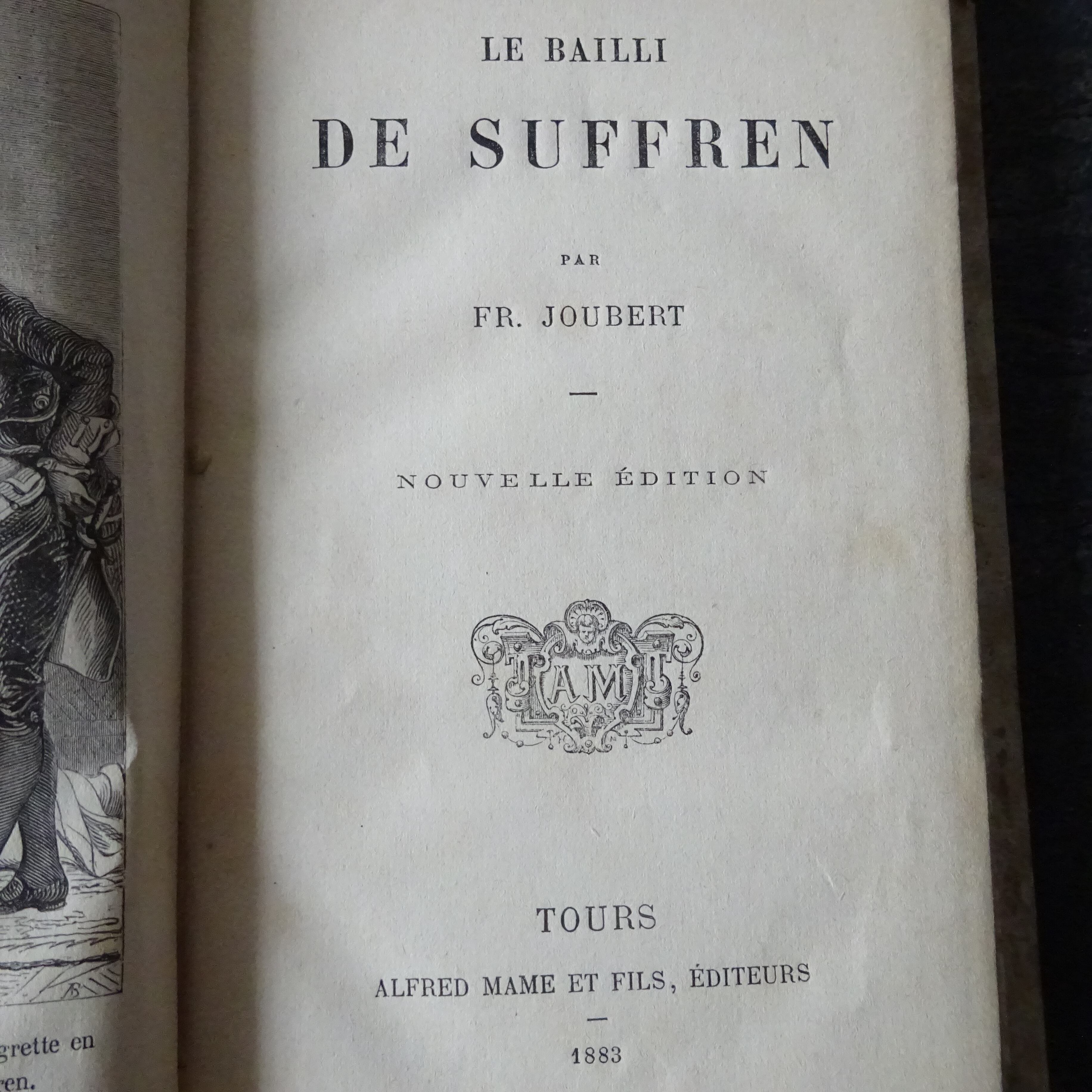 Ancien livre reliure romantique gaufrée《LE BAILLI DE SUFFREN》