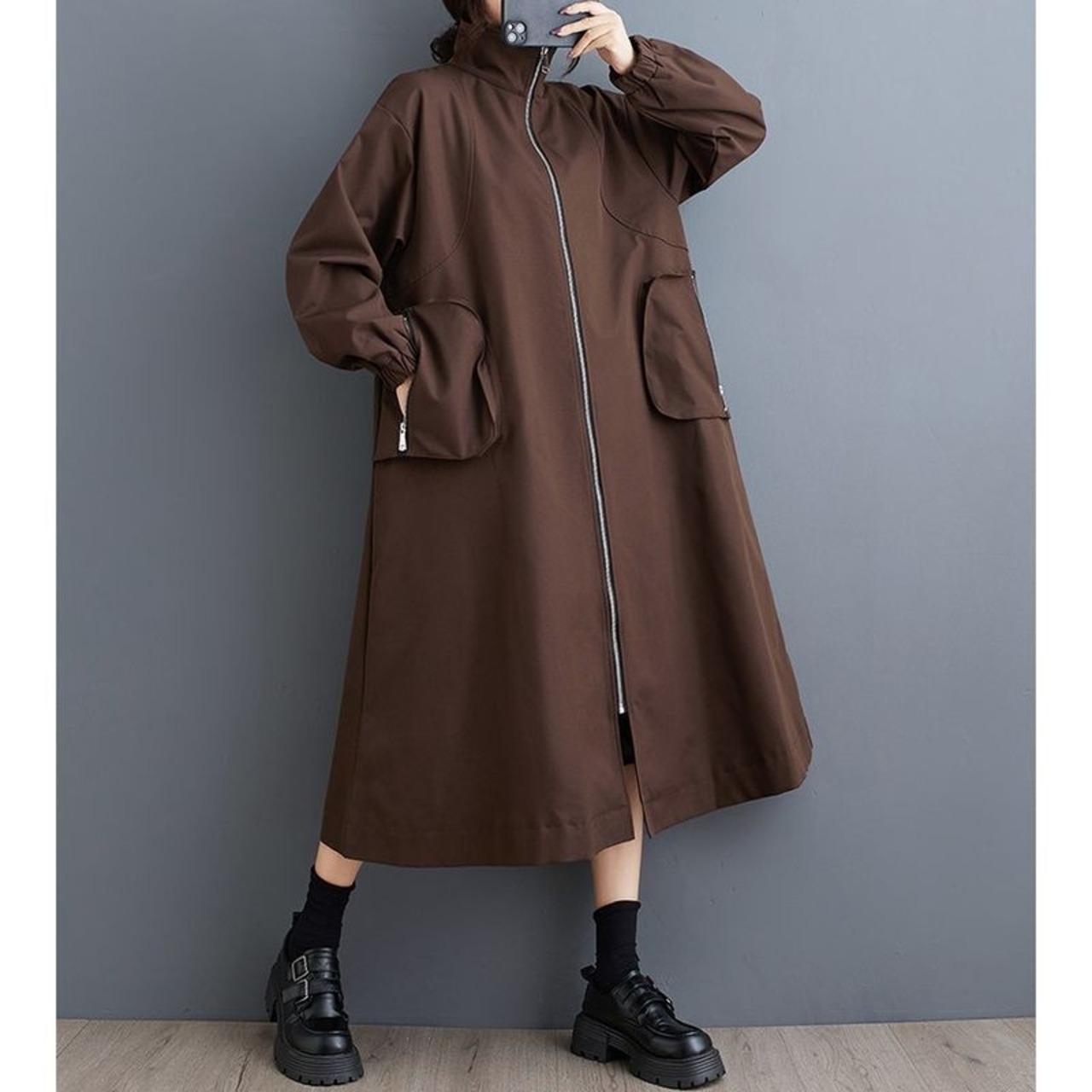 ジップ ポケット トレンチコート  60063