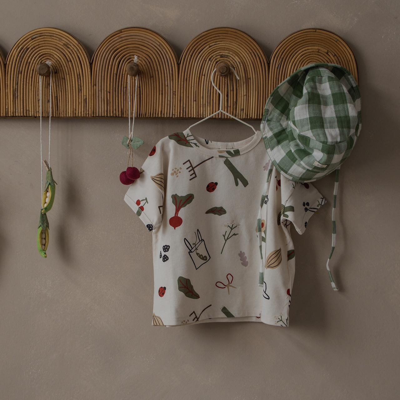 【即納】ORGANIC ZOO / Dill Gingham Bucket Sun Hat