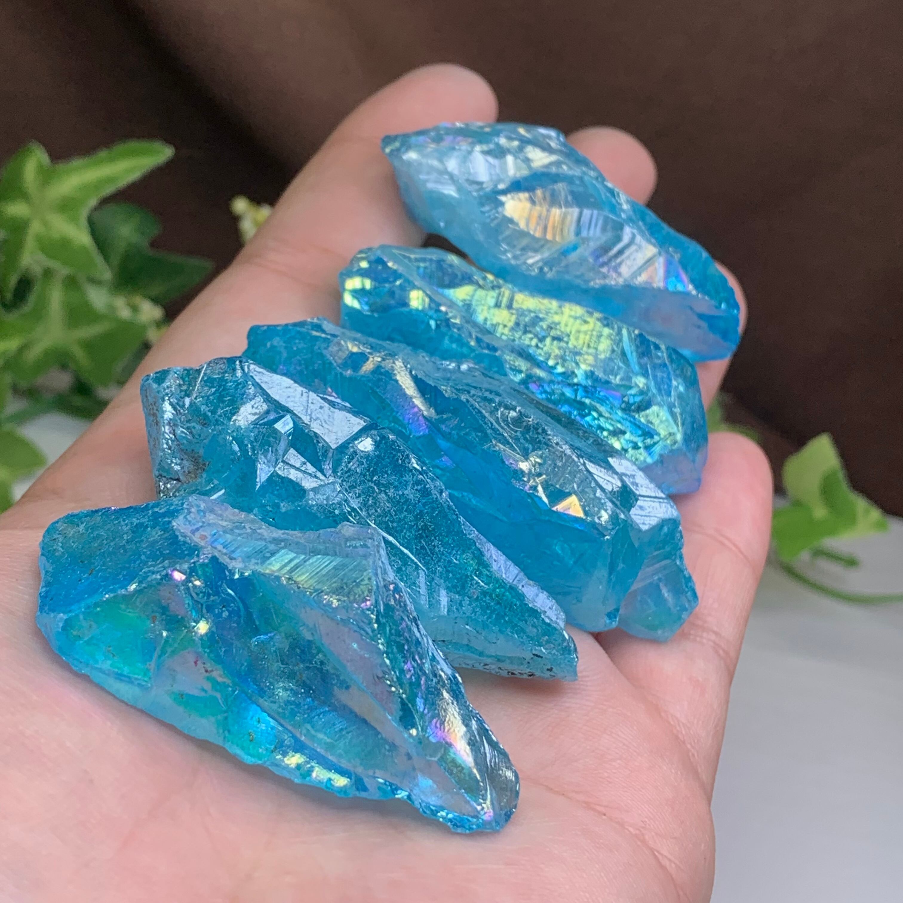 2.美しいブルー☆ラフカット☆アクアオーラクォーツ(100g