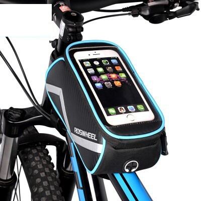 自転車用 マウントケース バイク用 ロードバイク マウントホルダー 自転車ケース モバイルホルダー 防滴ケース スマホケース 反射するケース【ブルー】