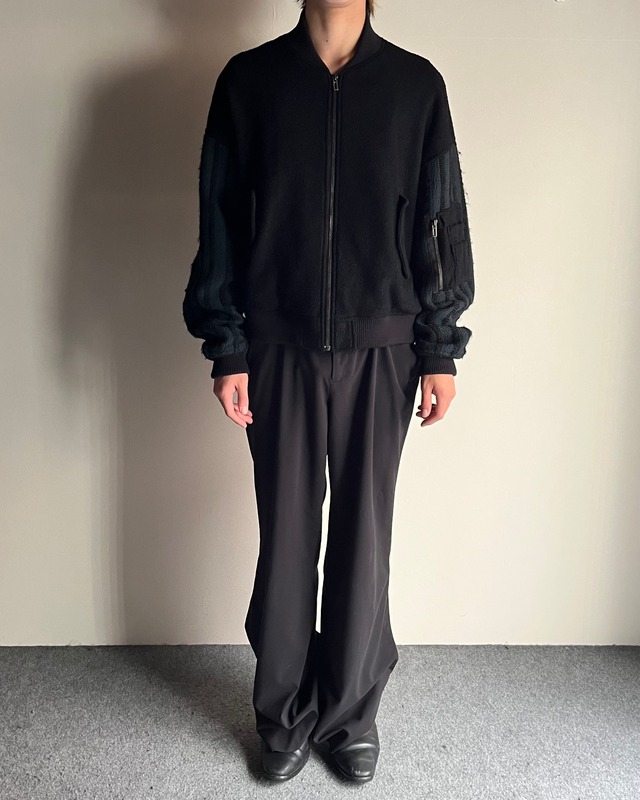 【DOMENICO SAVIO】wool sleeve switching bomber blouson