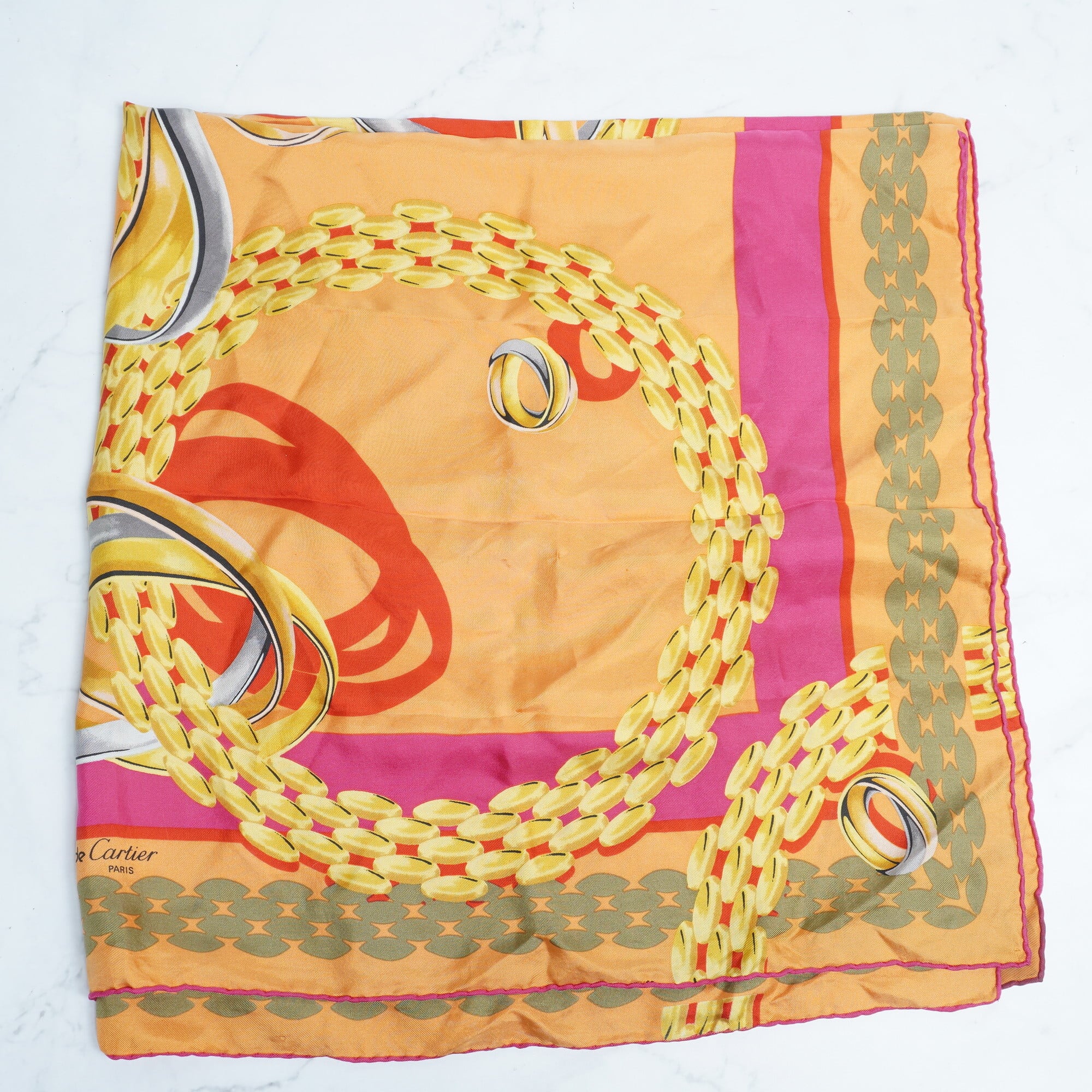 Cartier】カルティエ vintage シルクスカーフ | ブランド古着屋 Jesus